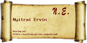 Nyitrai Ervin névjegykártya